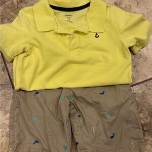 Carter's | Boy’a Yellow Polo Shirt and Shorts Set - Boy’s Size 7